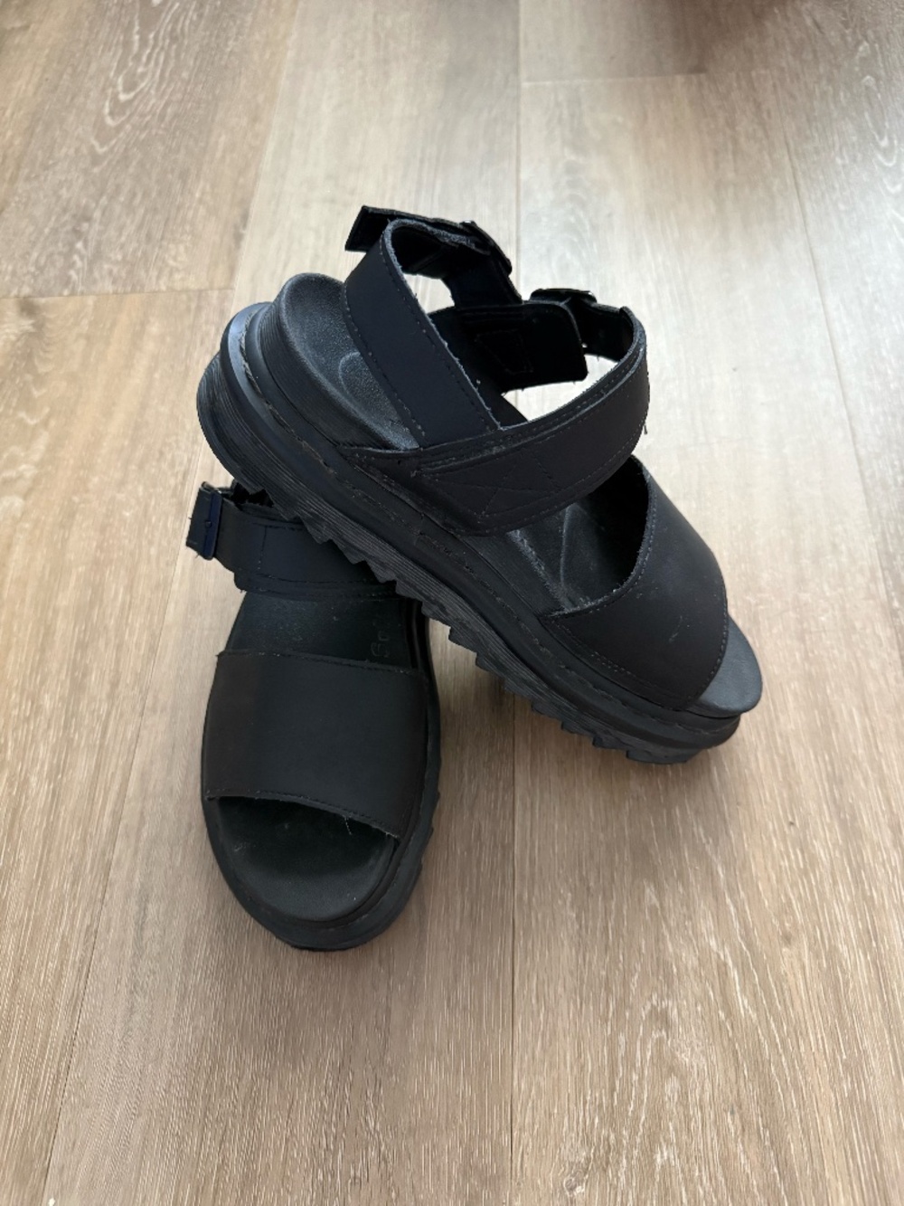Dr. Martens Voss Black Platform Sandals